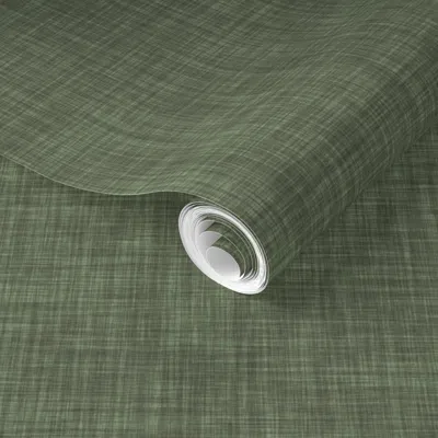 Spoonflower Pre-pasted Wallpaper Sage Linen No. 1 2' X 12' Removable
