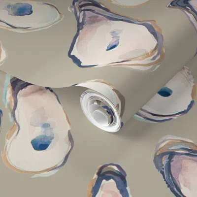 Spoonflower Pre-pasted Wallpaper Salt Run Brown Large 2' X 12' Removable