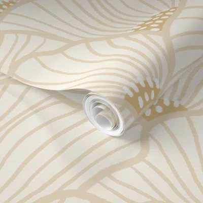 Spoonflower Pre-pasted Wallpaper San Diego (buttery Cream) 2' X 12' Removable