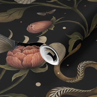 Spoonflower Pre-pasted Wallpaper Serpentine Garden  Removable