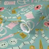 Spoonflower Pre-pasted Wallpaper Sewing Room - Aqua Mint Gold Pink 2' X 12' Removable In Multi
