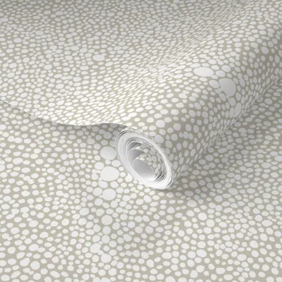 Spoonflower Pre-pasted Wallpaper Shagreen Nuetral Tan On White 2' X 12' Removable