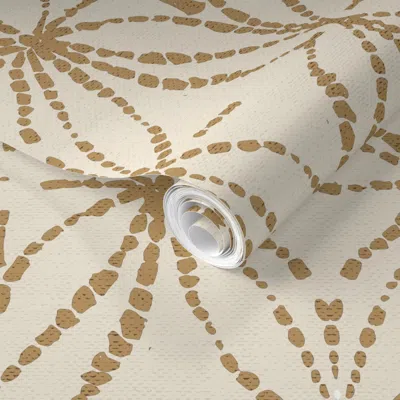 Spoonflower Pre-pasted Wallpaper Shibori Camel 2' X 12' Removable
