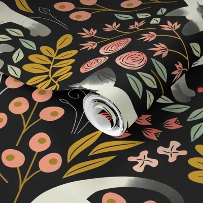 Spoonflower Pre-pasted Wallpaper Siamese Garden (yellow) 2' X 12' Removable
