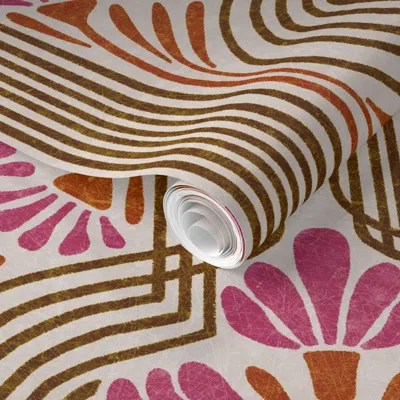 Spoonflower Pre-pasted Wallpaper Siegfried (gold)  Removable In Multi