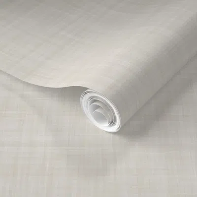 Spoonflower Pre-pasted Wallpaper Silver Linen 2' X 12' Removable