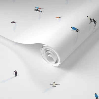 Spoonflower Pre-pasted Wallpaper Ski Slopes 2' X 12' Removable