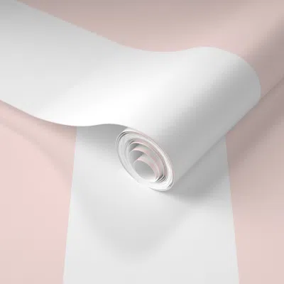 Spoonflower Pre-pasted Wallpaper Soft Pink Stripe 2' X 12' Removable In Multi