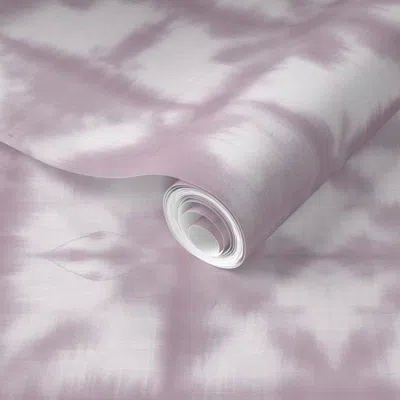Spoonflower Pre-pasted Wallpaper Soft Tie Dye Boho Summer Shibori Traditional Japanese Neutral Cotton Mauve 2' X