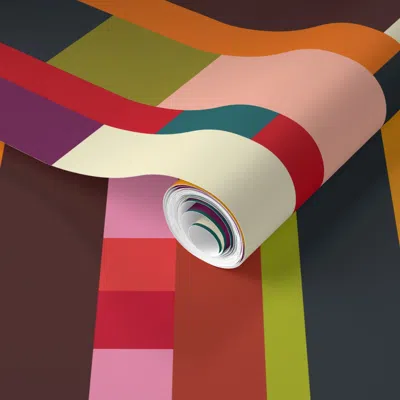 Spoonflower Pre-pasted Wallpaper Solid Scraps Cheater Quilt 2' X 12' Removable