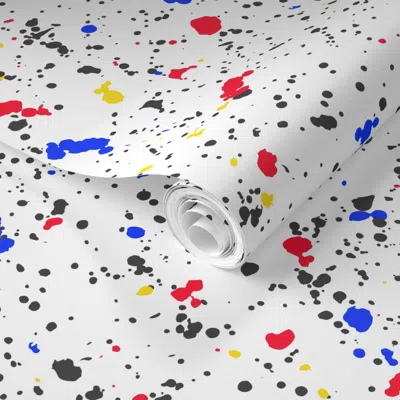 Spoonflower Pre-pasted Wallpaper Splat Goes The Paint (primary) 2' X 12' Removable