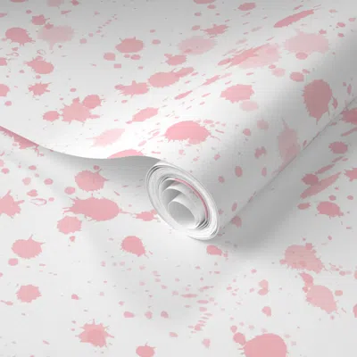 Spoonflower Pre-pasted Wallpaper Splat In Shell Pink 2' X 12' Removable