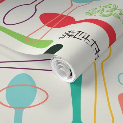 Spoonflower Pre-pasted Wallpaper Spoon Theory (large Scale) 2' X 12' Removable