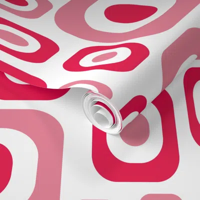 Spoonflower Pre-pasted Wallpaper Squarely Vermilion 2' X 12' Removable