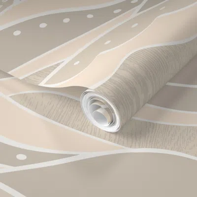 Spoonflower Pre-pasted Wallpaper Steve's Waves Large Sand Dune 2' X 12' Removable