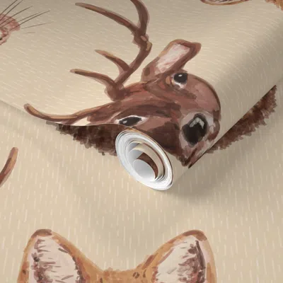 Spoonflower Pre-pasted Wallpaper Stop The Hunt - Large Scale  Removable
