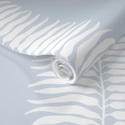 Spoonflower Pre-pasted Wallpaper Subtle Fern Leaf Organic Foliage 2' X 12' Removable