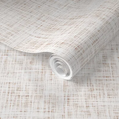 Spoonflower Pre-pasted Wallpaper Sugar Sand Linen 2' X 12' Removable In Gray