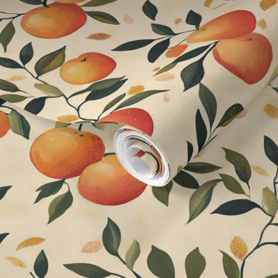 Spoonflower Pre-pasted Wallpaper Sunny Groves 2' X 12' Removable