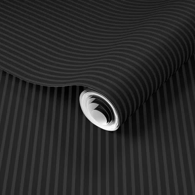 Spoonflower Pre-pasted Wallpaper Super Subtle Mini Black Vertical Stripe 2' X 12' Removable