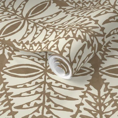 Spoonflower Pre-pasted Wallpaper Tanzania 12 Bm Hillcrest Tan  Removable