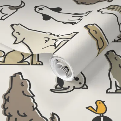 Spoonflower Pre-pasted Wallpaper Team Howls (large Scale) 2' X 12' Removable