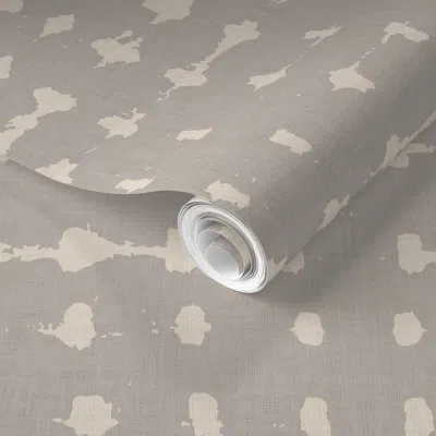 Spoonflower Pre-pasted Wallpaper Terra Eko Grey  Removable