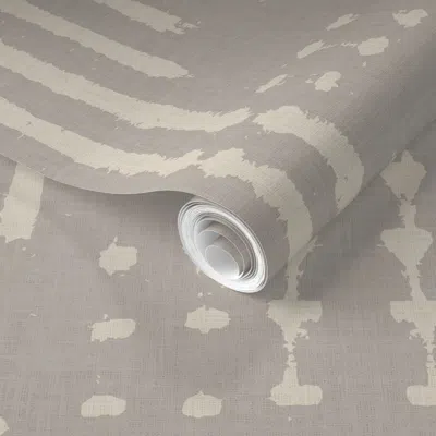 Spoonflower Pre-pasted Wallpaper Terra Esso Grey  Removable