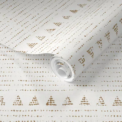 Spoonflower Pre-pasted Wallpaper Tessa Dot Triangle 2' X 12' Removable
