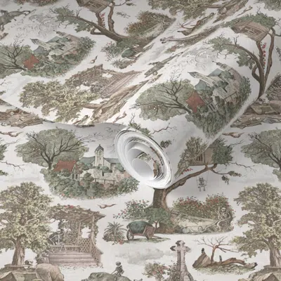 Spoonflower Pre-pasted Wallpaper The Day Of Death And Roses - Vintage Muted Colors - Small Scale 2' X 12' Remova