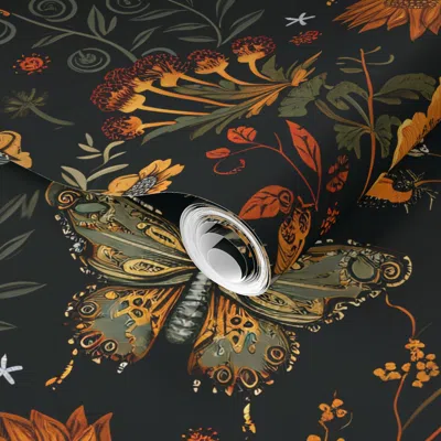 Spoonflower Pre-pasted Wallpaper The Hidden 2' X 12' Removable
