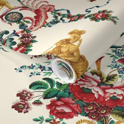Spoonflower Pre-pasted Wallpaper The Muses Arabesque Original 2' X 12' Removable
