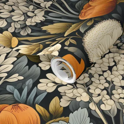 Spoonflower Pre-pasted Wallpaper The Yellow Wildflowers 2' X 12' Removable