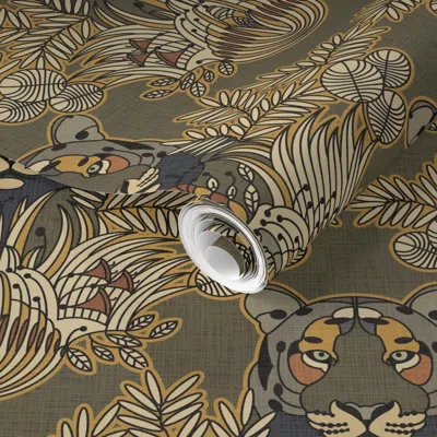 Spoonflower Pre-pasted Wallpaper Tiger Moss 2' X 12' Removable