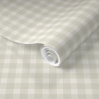 Spoonflower Pre-pasted Wallpaper Timeless Gingham Sage 2' X 12' Removable