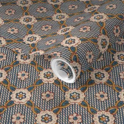 Spoonflower Pre-pasted Wallpaper Trelliage And Blots 2' X 12' Removable