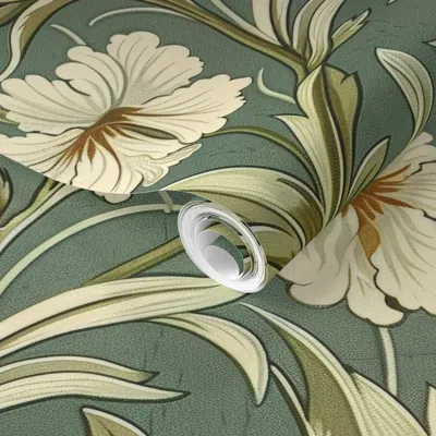 Spoonflower Pre-pasted Wallpaper Trendy Stylish Belle Epoque Floral-2 2' X 12' Removable