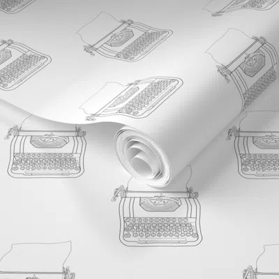 Spoonflower Pre-pasted Wallpaper Typewriter 2' X 12' Removable