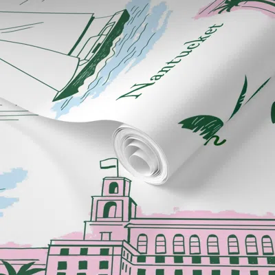 Spoonflower Pre-pasted Wallpaper Vacation Destinations 2' X 12' Removable In Multi