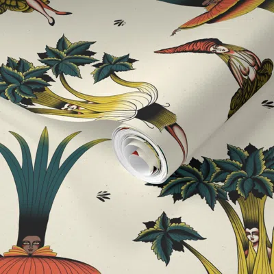 Spoonflower Pre-pasted Wallpaper Veggie Ladies  Removable In Multi