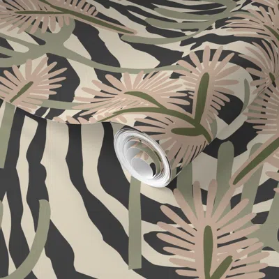 Spoonflower Pre-pasted Wallpaper Veranda Garden Custom  Removable