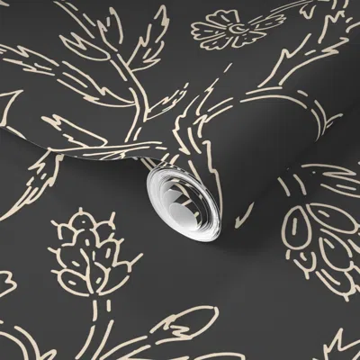 Spoonflower Pre-pasted Wallpaper Veranda Kalami 2' X 12' Removable