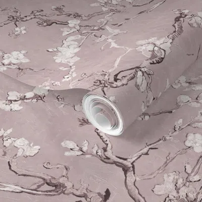 Spoonflower Pre-pasted Wallpaper Vincent Van Gogh Almond Blossom Blush Pink 2' X 12' Removable