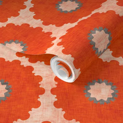 Spoonflower Pre-pasted Wallpaper Vintage Coralpop 2' X 12' Removable