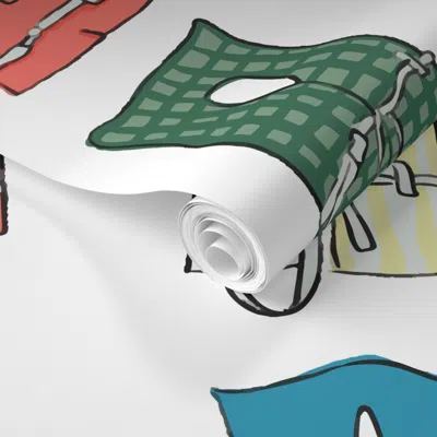 Spoonflower Pre-pasted Wallpaper Vintage Life Jackets In White 2' X 12' Removable
