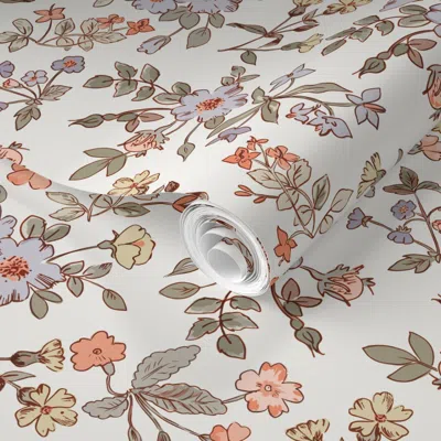 Spoonflower Pre-pasted Wallpaper Vintage Pastel-blanket 2' X 12' Removable