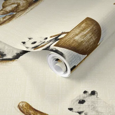 Spoonflower Pre-pasted Wallpaper Vintage Squirrels In The Kitchen Squirrels Wild Animals Watercolor 2' X 12' Rem