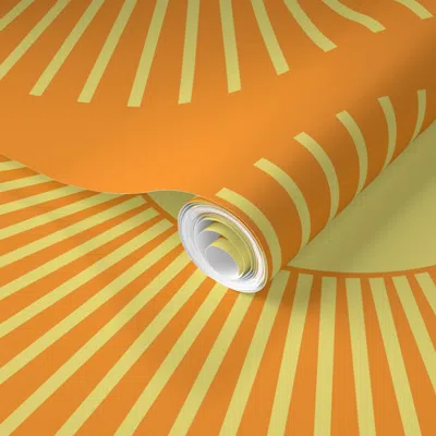 Spoonflower Pre-pasted Wallpaper Warm Spring Sun 2' X 12' Removable