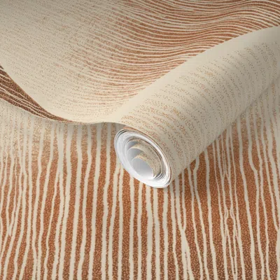 Spoonflower Pre-pasted Wallpaper Warm Textured Art Deco (warm) 2' X 12' Removable