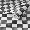 Spoonflower Pre-pasted Wallpaper Watercolor Checker 1" Squares - Black And White 2' X 12' Removable In Black